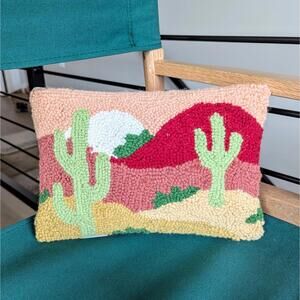 Desert sunset hooked accent pillow 8" x 12"